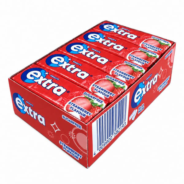 Extra Tyggegummi - Strawberry Sugarfree (10 x 15 stk) - Friskmund