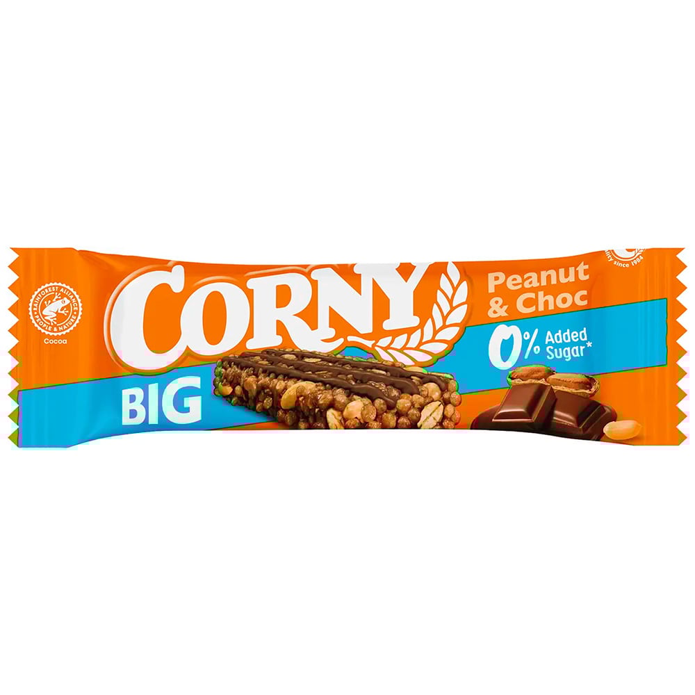 Corny Big 0% Added Sugar - Peanuts & Caramel (24x40g)