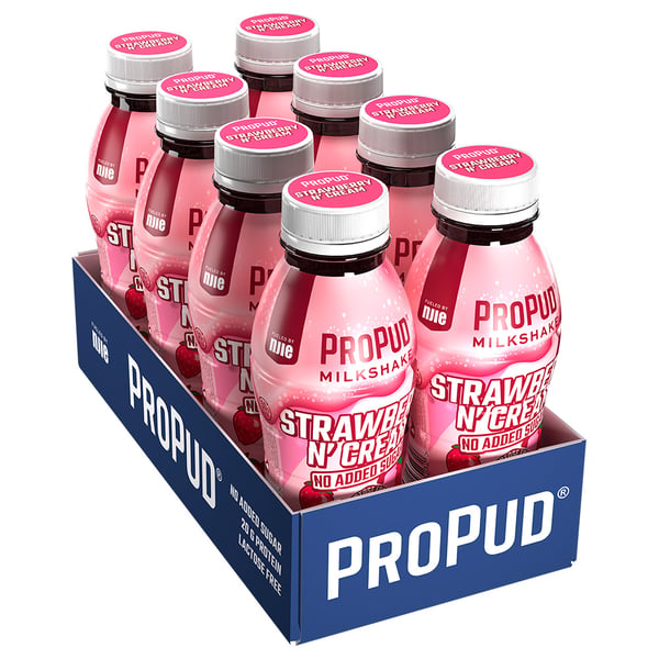 ProPud Proteinmilkshake - Strawberry (8 x 330ml) - Protein Milkshake