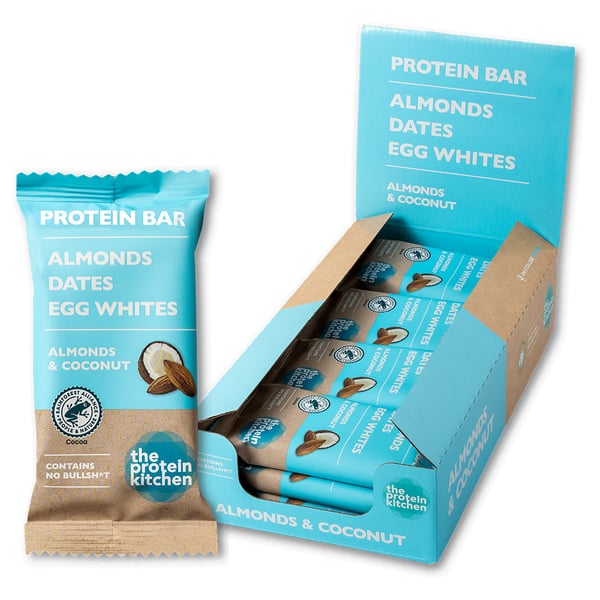 The Protein Kitchen Proteinbar - Coconut & Almonds (12 x 50g) - Energibarer
