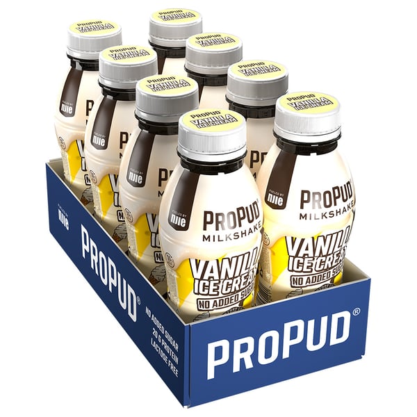 ProPud Proteinmilkshake - Vanilla Ice Cream (8 x 330ml) - Protein Milkshake