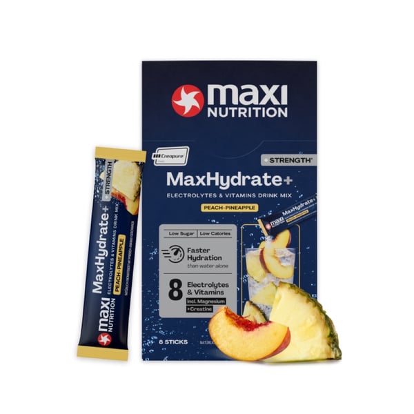 MaxiNutrition MaxHydrate+ Strength Electrolyte Drink - Peach-Pineapple (8 x 20g) - Elektrolytter