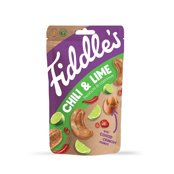 Fiddle's Peanuts & Cashews - Chili & Lime (70g) - Nødder