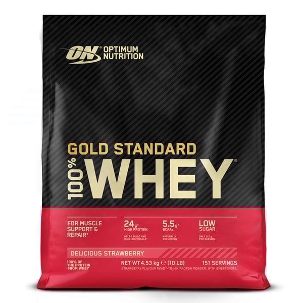 Optimum Nutrition 100% Whey Gold Standard - DELICIOUS STRAWBERRY (4540g)