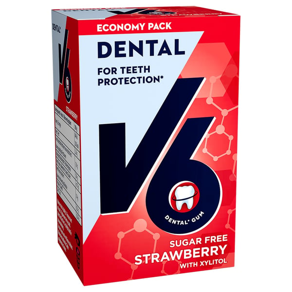 V6 Strawberry Mint Økonomi (70g) - Friskmund
