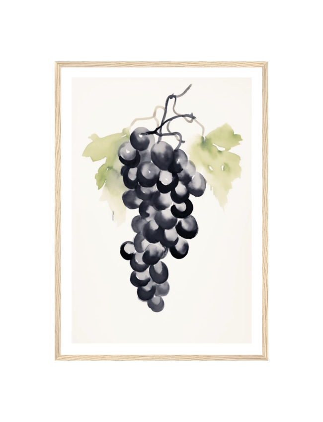 A Watercolor Study of Grapes