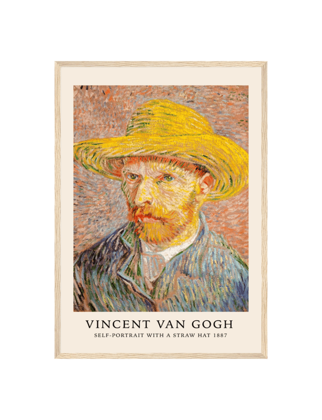 Self-Portrait with a Straw Hat - Vincent van Gogh