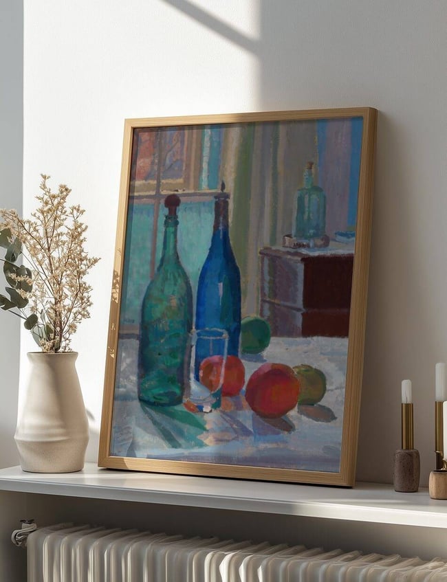 Blue and Green Bottles and Oranges (ca. 1914) - Spencer Frederick Gore