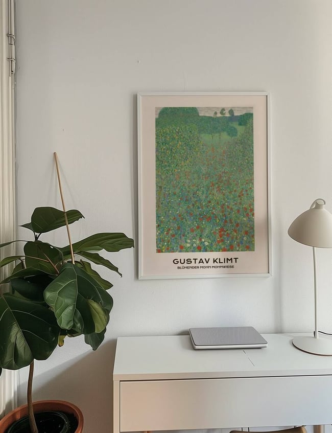 Blühender Mohn Mohnwiese - Gustav Klimt