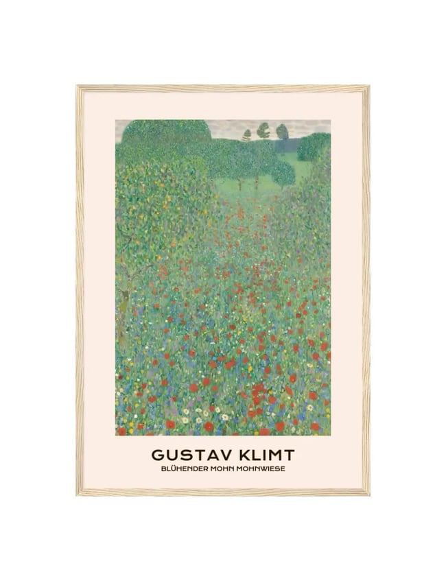 Blühender Mohn Mohnwiese - Gustav Klimt