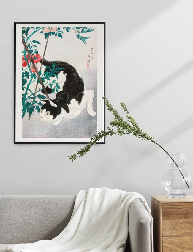 Cat with Tomato Plant - Hiroaki Takahashi