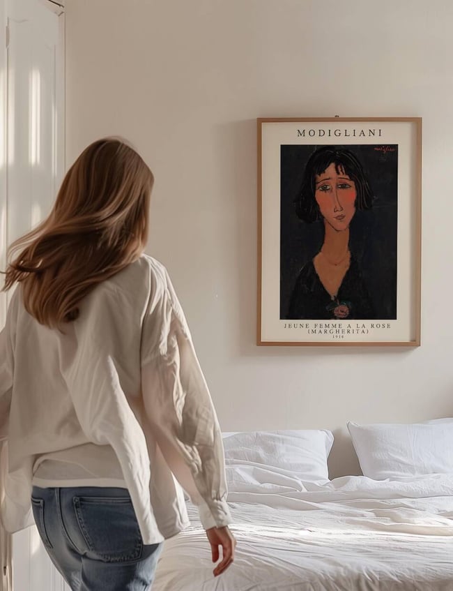 Jeune femme a la rose (Margherita) - Amedeo Modigliani