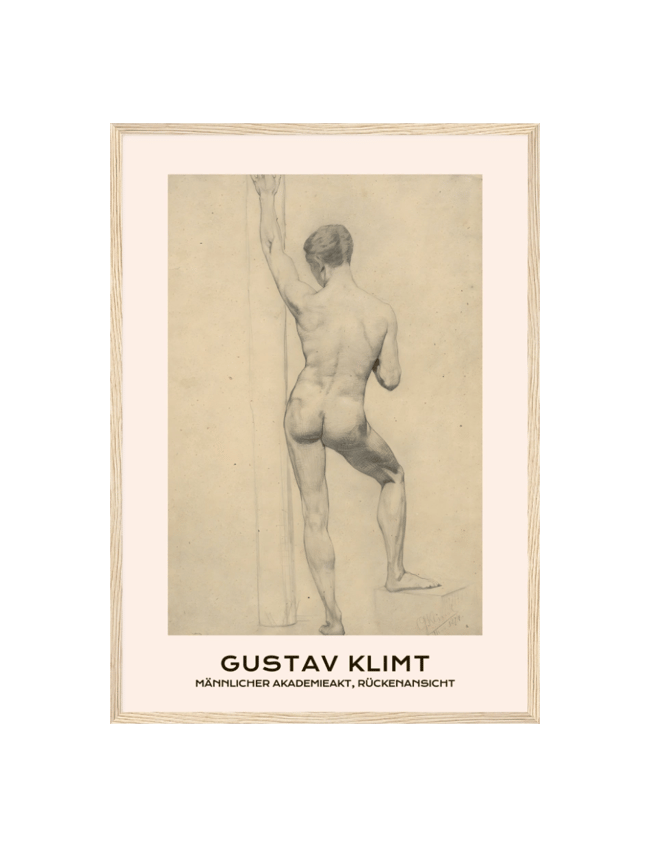 Männlicher Akademieakt, Rückenansicht - Gustav Klimt
