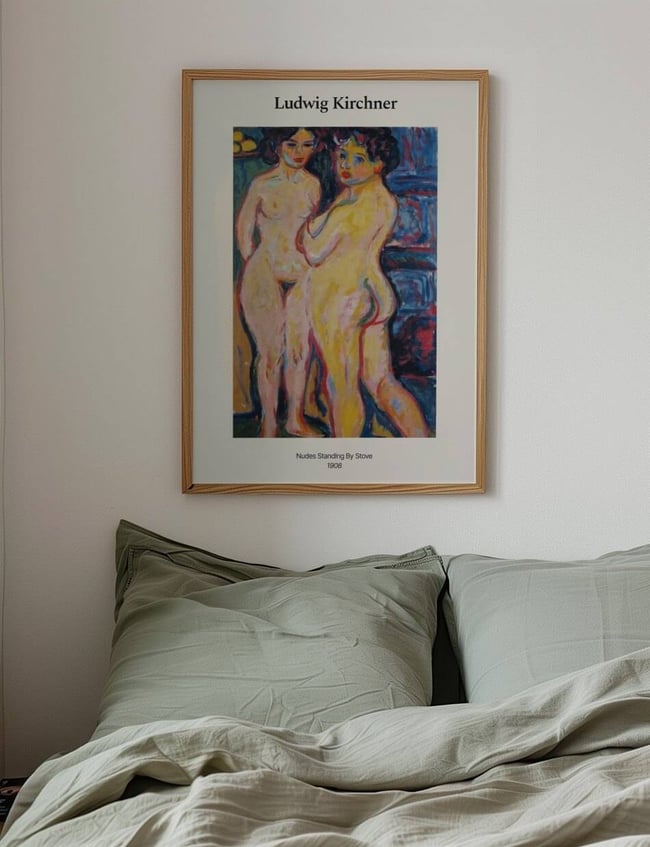 Nudes Standing by Stove - Ernst Ludwig Kirchner