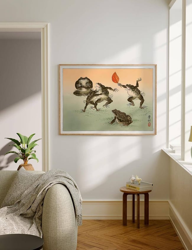 Ohara Koson's Frog Sumo - Ohara Koson