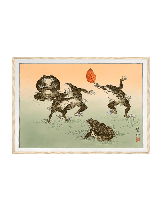 Ohara Koson's Frog Sumo - Ohara Koson