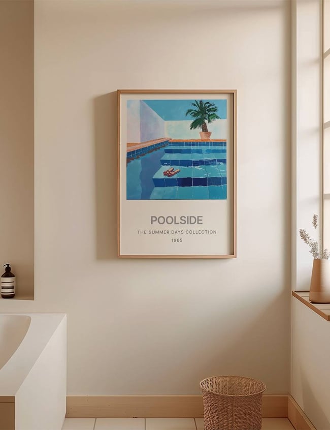 Poolside Plakat vist på badeværelse
