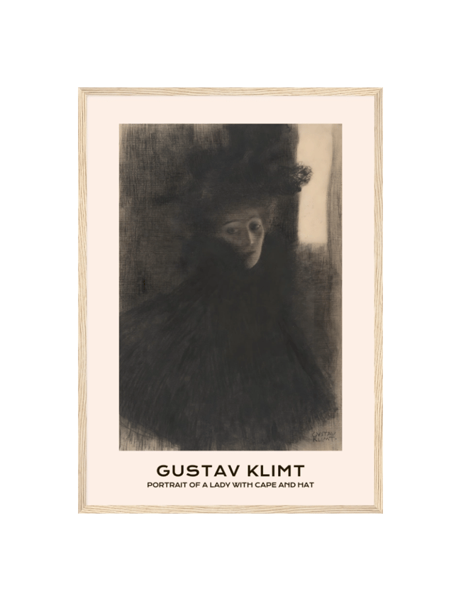 Portrait of a Lady with Cape and Hat - Gustav Klimt