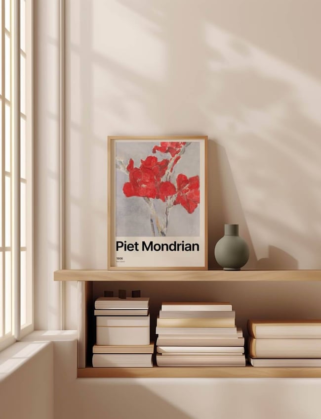 Red Gladioli - Piet Mondrian