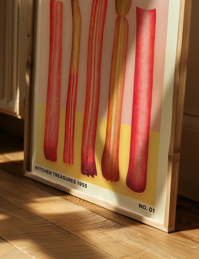 Rhubarb poster og plakat close-up