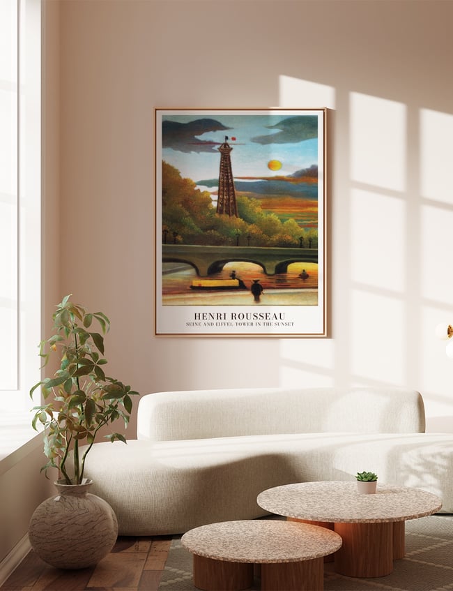 Seine and Eiffel-tower in the sunset - Henri Rousseau