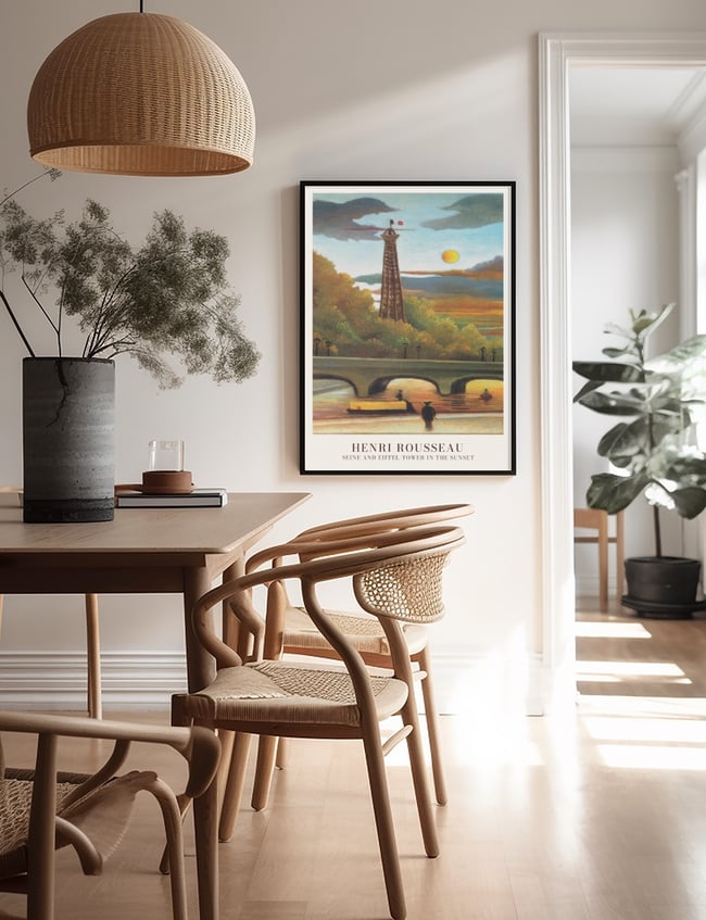 Seine and Eiffel-tower in the sunset - Henri Rousseau