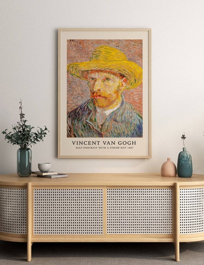 Self-Portrait with a Straw Hat - Vincent van Gogh