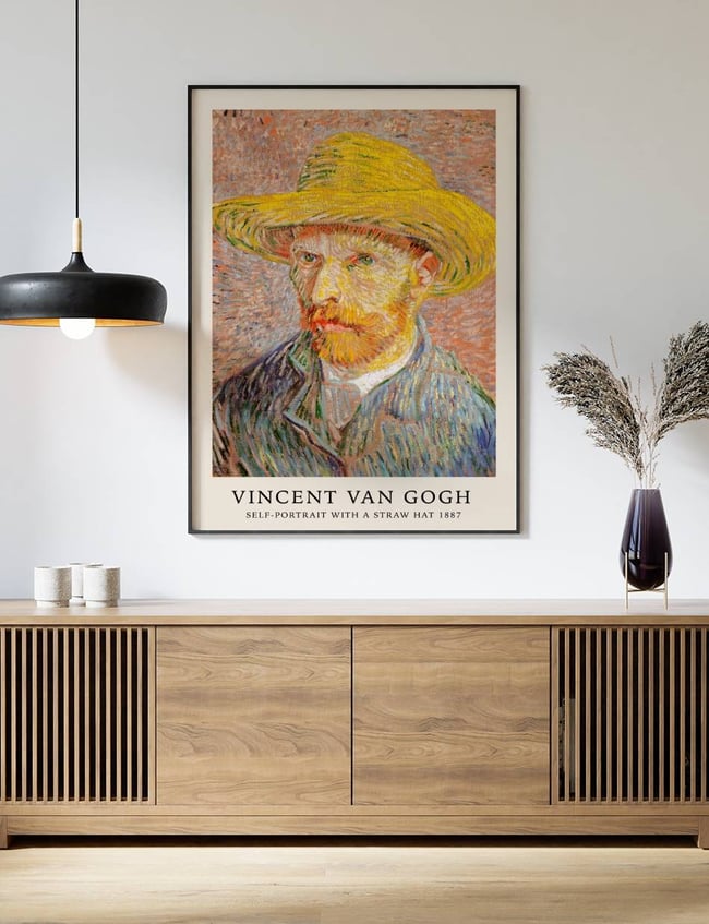 Self-Portrait with a Straw Hat - Vincent van Gogh