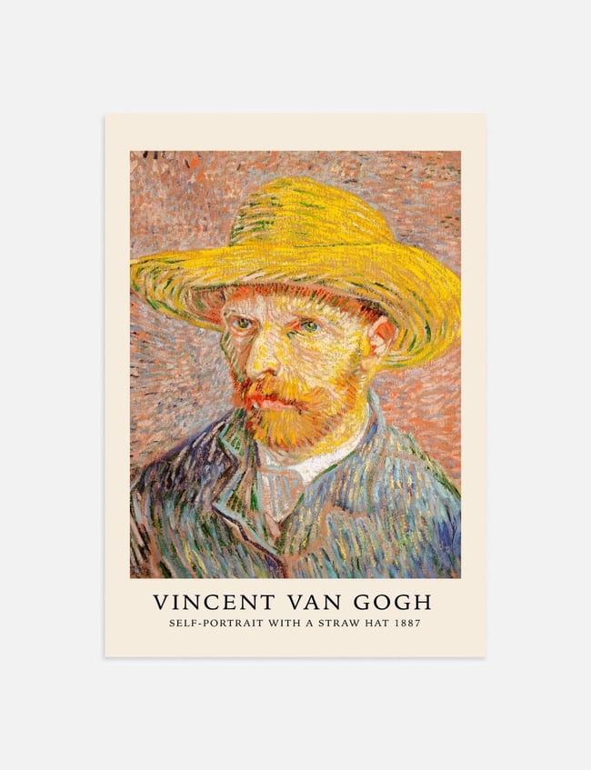 Self-Portrait with a Straw Hat - Vincent van Gogh
