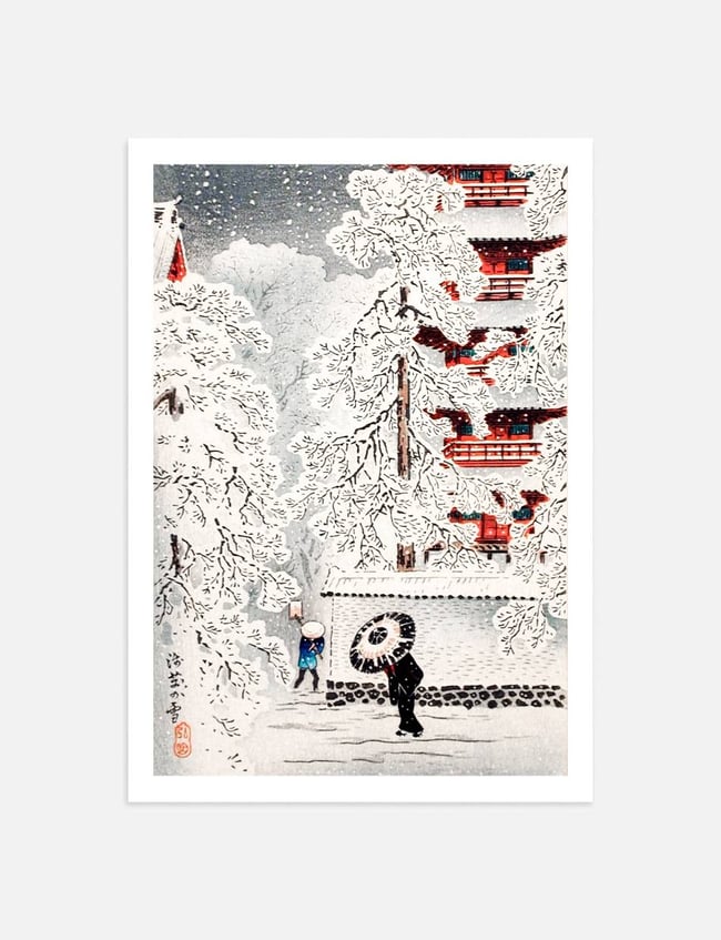 Snow at Asakusa, Yedo, Musashi Province - Hiroaki Takahashi