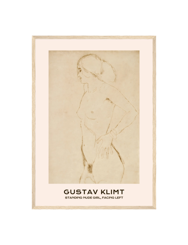 Standing Nude Girl, Facing Left - Gustav Klimt