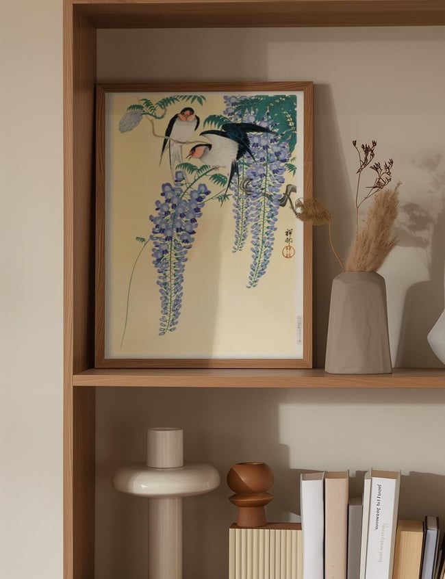 Swallows and Wisteria - Ohara Koson