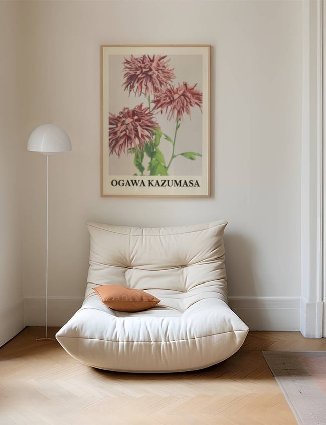 Three Pink Chrysanthemum - Ogawa Kazumasa