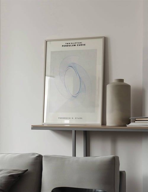 Blue Pendulum Curve Poster