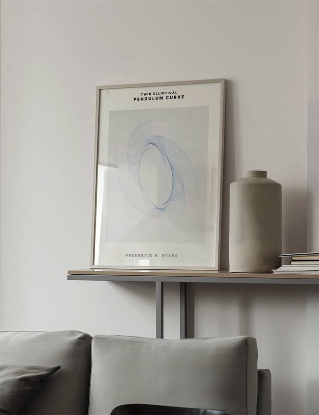 Blue Pendulum Curve Poster