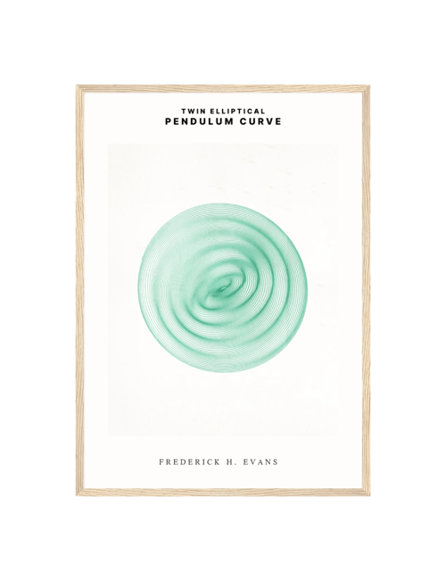 Pendulum Curve Green Ink Poster