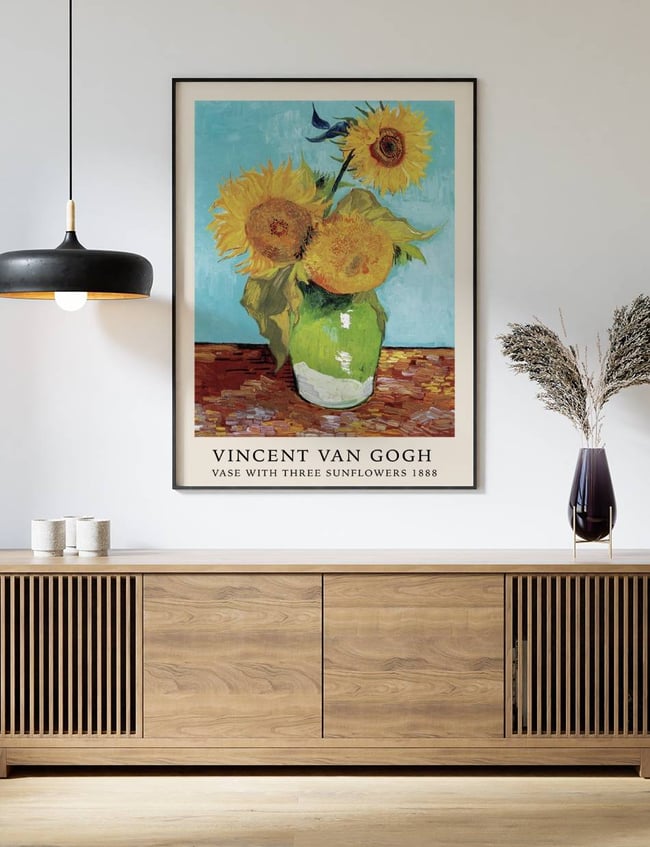 Vase with Three Sunflowers - Vincent van Gogh