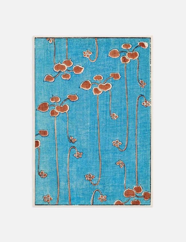 A blue and brown floral pattern