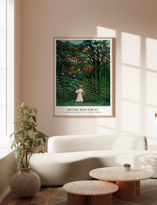 Woman Walking in an Exotic Forest - Henri Rousseau