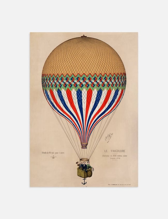 The Tricolor with a French flag themed balloon ascension in Paris