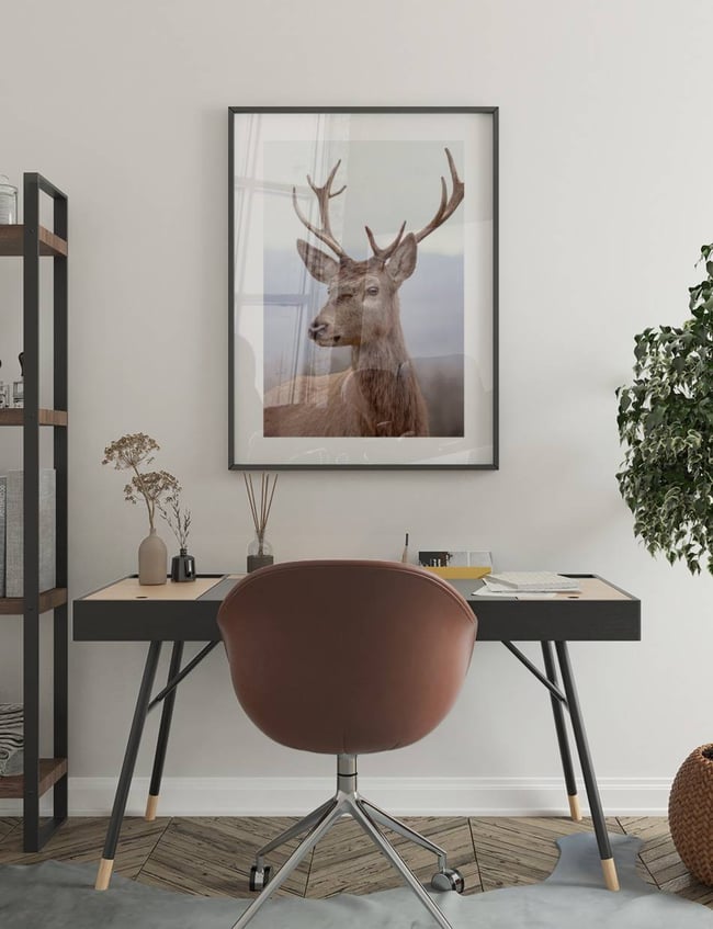 Deer in Snowy Terrain