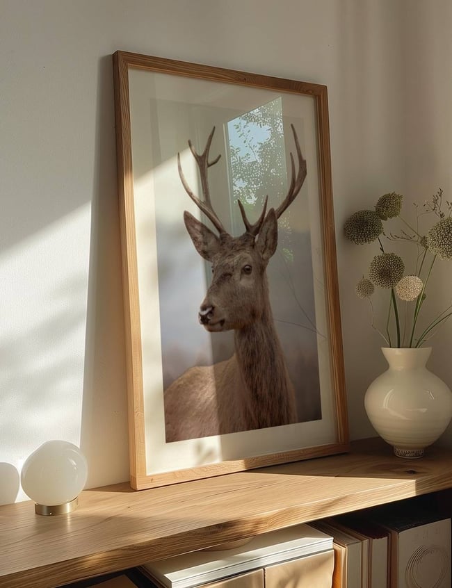 Deer in Snowy Terrain