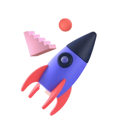 3D raket lancerend met extra iconen