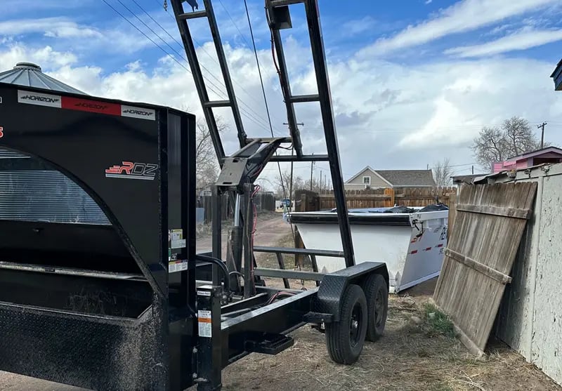 Commercial waste containers and dumpsters on site