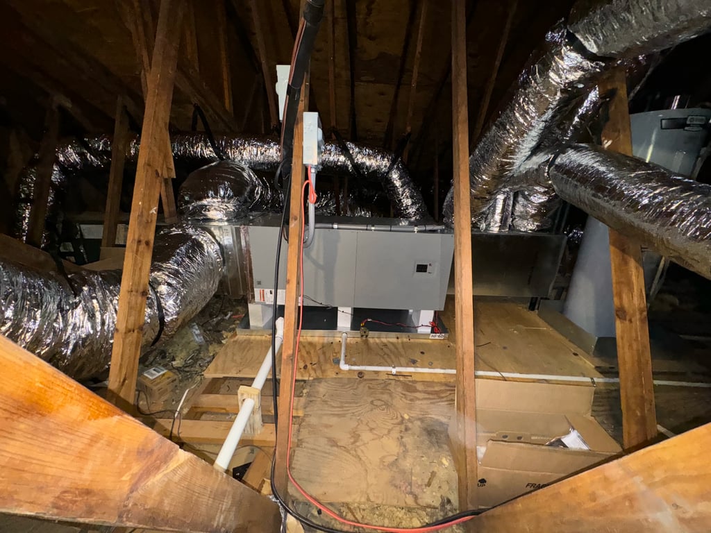 Technician testing a residential HVAC system