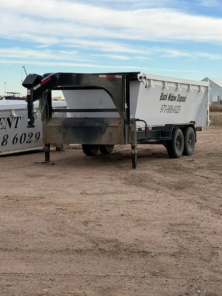 Commercial waste containers and dumpsters on site