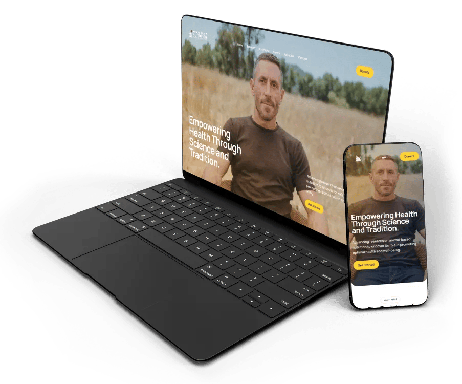 Laptop and mobile phone website mockup.