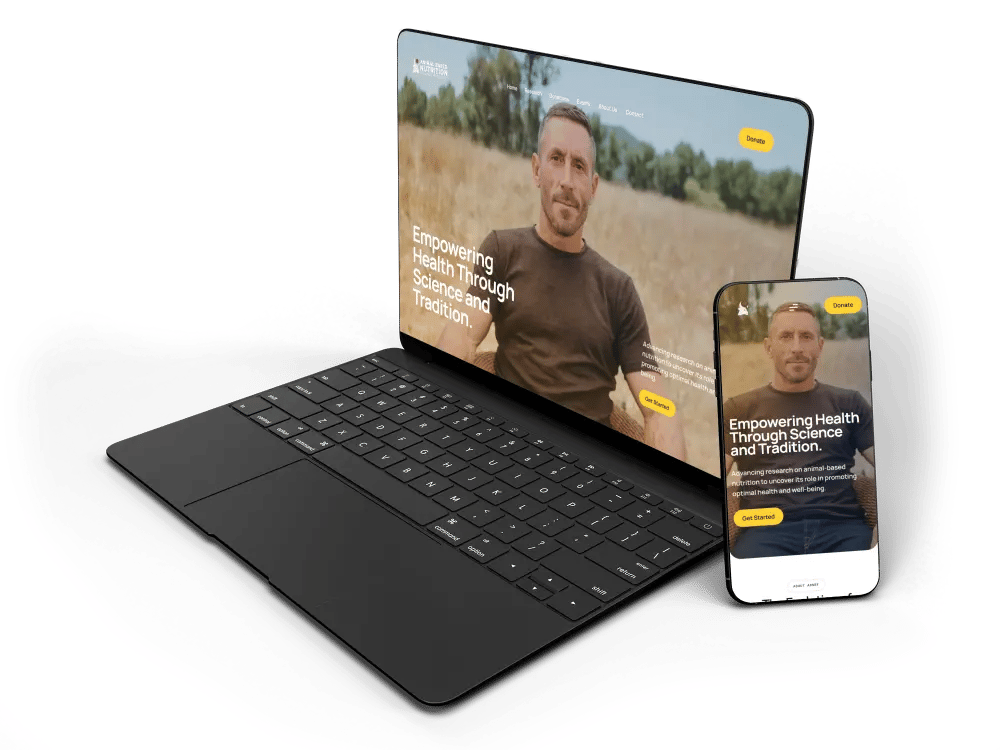 Laptop and mobile phone website mockup.