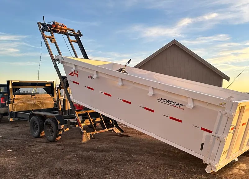 Roll off dumpster delivered to a construction site
