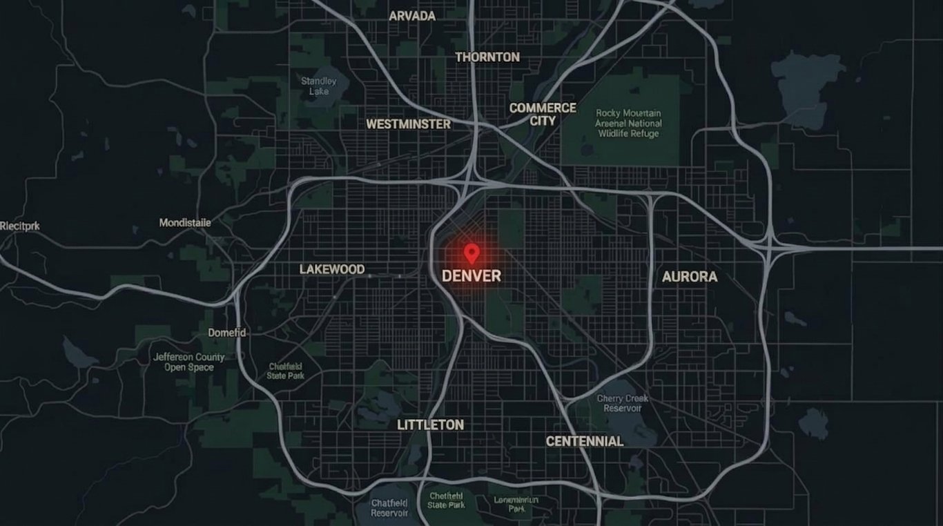 Map of the Denver area